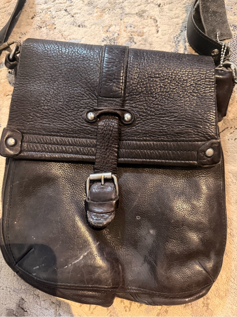 Danier Leather Crossbody Bag - Dark Black
